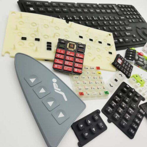 silicone rubber button keypad with conductive carbon pill PU coating silicone keypad