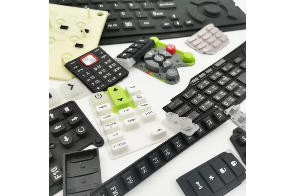 silicone rubber button keypad with conductive carbon pill PU coating silicone keypad