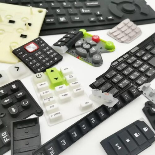 silicone rubber button keypad with conductive carbon pill PU coating silicone keypad