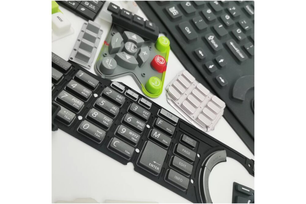 silicone rubber button keypad with conductive carbon pill PU coating silicone keypad