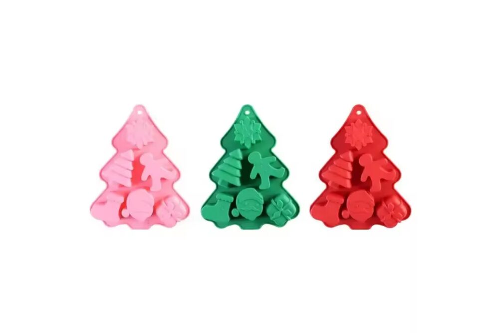 OEM Snowflake Christmas Silicone Cake Mold Pastry Baking Decorating Tool Christmas Tree Bread Biscuit Ice Cream Mold