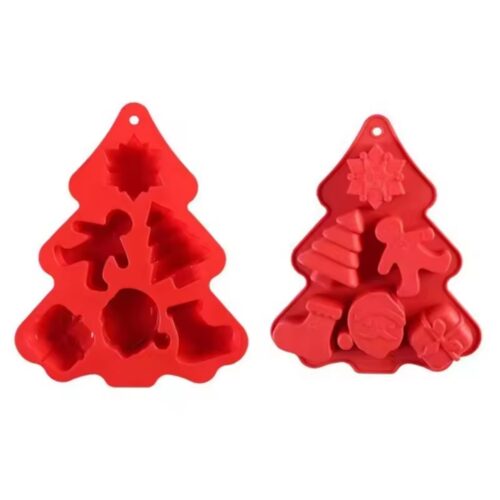 Customized Silicone Molding Products Christmas Tree And Santa Claus Hat Crown Patterns Baking Silicone Fondant Cake Decorating Molds