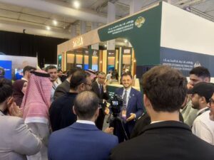 Visitors gathering on the exhibition floor at LEAP 2026